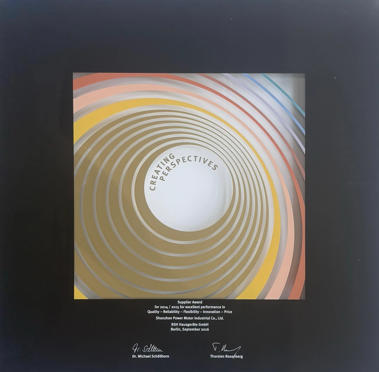 BSH · Supplier Award · 2016