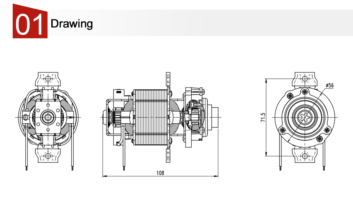 Meat Grinder AC Universal Gearbox Motor