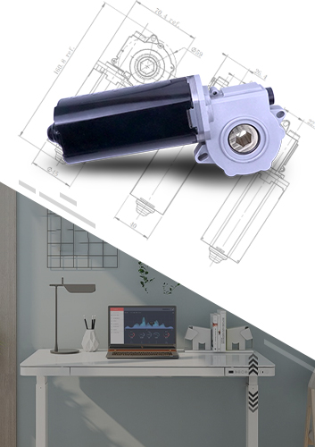 New electric adjustable standing desk gearbox motor PGM.  W050 series, self-locking force >80kg (24 hours static does not slide, load current < 6.5a, can be matched with the corresponding controller and button panel to form A unified lifting table drive system.